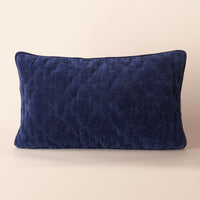 AZRAQ Oblong Cushion, Zari, 12 x 20 Inch, Blue, Mughal Garden — thumbnail
