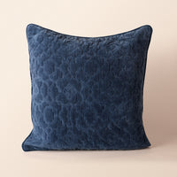 AZRAQ Square Cushion, Zari, 18 x 18 Inch, Blue, Mughal Garden — thumbnail