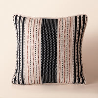 CIREL Square Cushion, Kantha, 18 x 18 Inch, Ivory, Classic Monochromes — thumbnail
