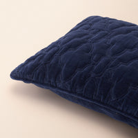 AZRAQ Oblong Cushion, Zari, 12 x 20 Inch, Blue, Mughal Garden — thumbnail