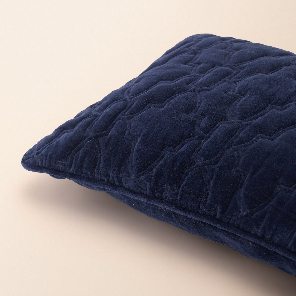 AZRAQ Oblong Cushion, Zari, 12 x 20 Inch, Blue, Mughal Garden