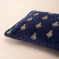 SAPPHIRE Oblong Cushion, Velvet, 12 x 20 Inch, Blue, Velvet Luxe — thumbnail