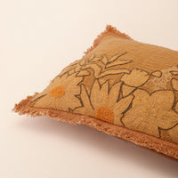 OCHRE Oblong Cushion, Bead Work, 12 x 20 Inch, Golden Yellow, TNT Beads — thumbnail