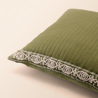 MAHNOOR III Square Cushion, Dori, 18 x 18 Inch, Sage — thumbnail