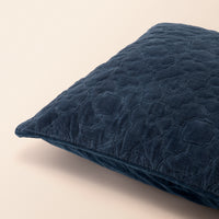 AZRAQ Square Cushion, Zari, 18 x 18 Inch, Blue, Mughal Garden — thumbnail