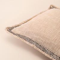 SYLVEN Square Cushion, Kantha, 18 x 18 Inch, Ivory, Classic Monochromes — thumbnail