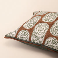 RANGREZ II Square Cushion, Block Print, 18 x 18 Inch, Mocha, Jaipur House — thumbnail