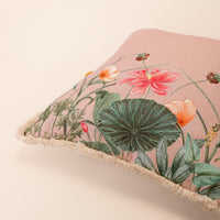 PANKHURI Square Cushion, Embroidery, 18 x 18 Inch, Blush, Botanical Bloom — thumbnail