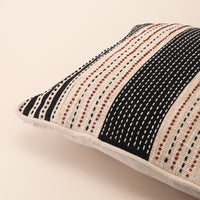 CIREL Square Cushion, Kantha, 18 x 18 Inch, Ivory, Classic Monochromes — thumbnail