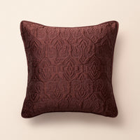 POCHAMPALLY Square Cushion, Ikat, 18 x 18 Inch, Mocha, Ikat Weave — thumbnail
