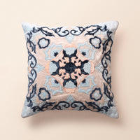 KASHI Square Cushion, Patchwork, 18 x 18 Inch, Blue, Persian Mosaic — thumbnail