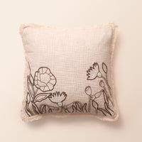 PEARL Square Cushion, Bead Work, 16 x 16 Inch, Chalk, TNT Beads — thumbnail