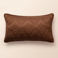 Ikkat Oblong Cushion, Ikat, 12 x 20 Inch, Mocha, Ikat Weave — thumbnail