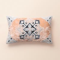 SHIRAZ Oblong Cushion, Patchwork, 12 x 20 Inch, Blue, Persian Mosaic — thumbnail