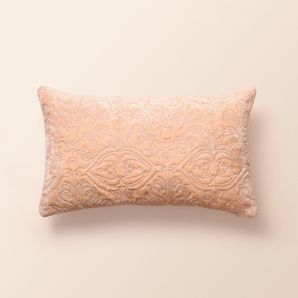 SHIRAZ Oblong Cushion, Patchwork, 12 x 20 Inch, Blush, Persian Mosaic