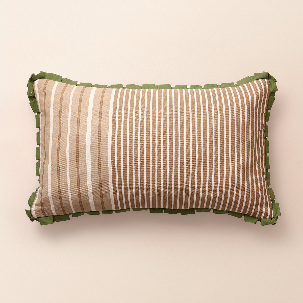 Stripe Screen Printed Oblong Cushion, Screen Print, 12 x 20 Inch, Ivory, Printed Stripes