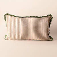 Stripe Screen Printed Oblong Cushion, Screen Print, 12 x 20 Inch, Ivory, Printed Stripes — thumbnail