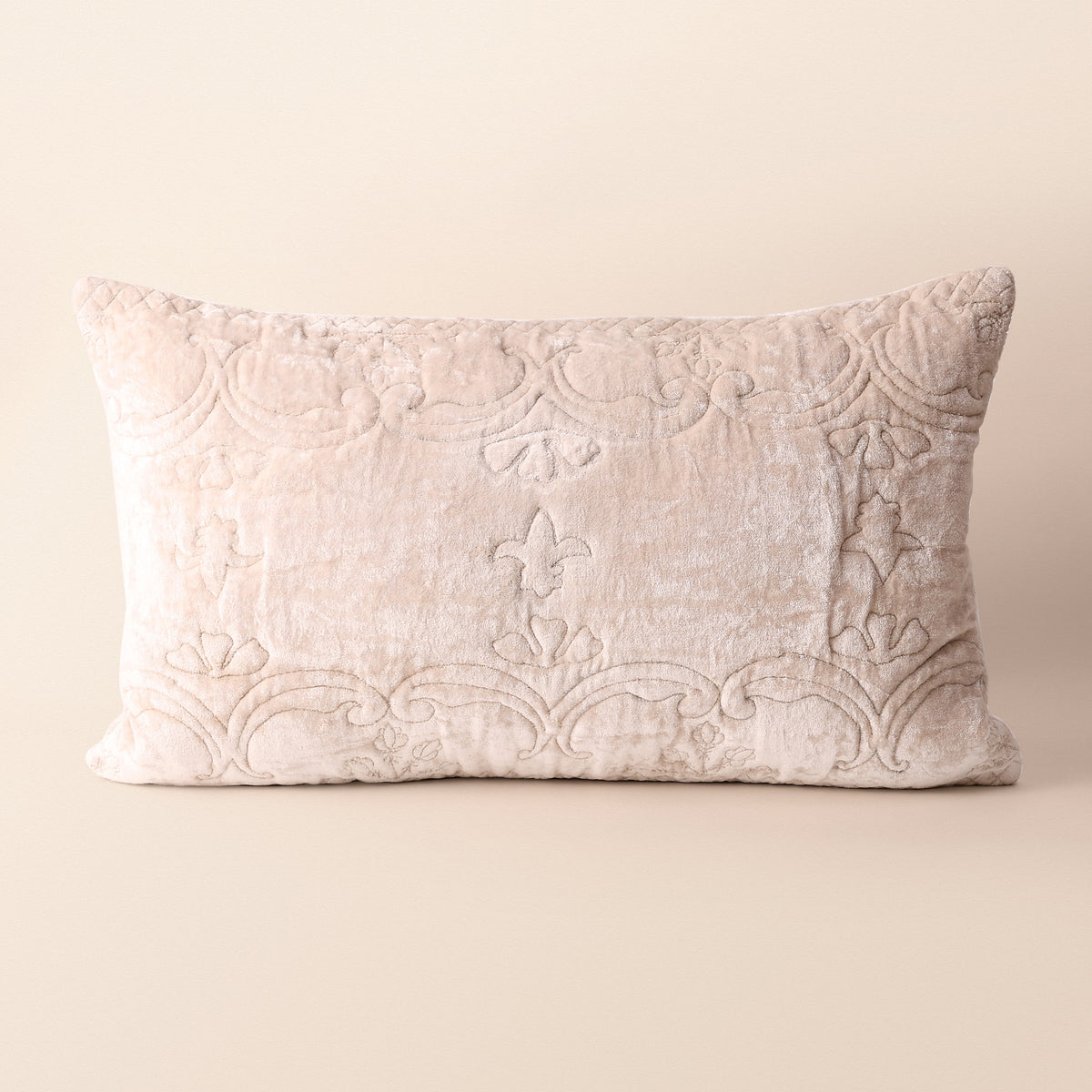 KASHN Oblong Cushion, Patchwork, 12 x 20 Inch, Ivory, Persian Mosaic