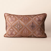 SAMBALPUR Oblong Cushion, Ikat, 12 x 20 Inch, Mocha, Ikat Weave — thumbnail