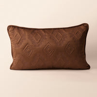 Ikkat Oblong Cushion, Ikat, 12 x 20 Inch, Mocha, Ikat Weave — thumbnail