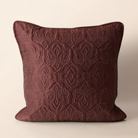 POCHAMPALLY Square Cushion, Ikat, 18 x 18 Inch, Mocha, Ikat Weave — thumbnail
