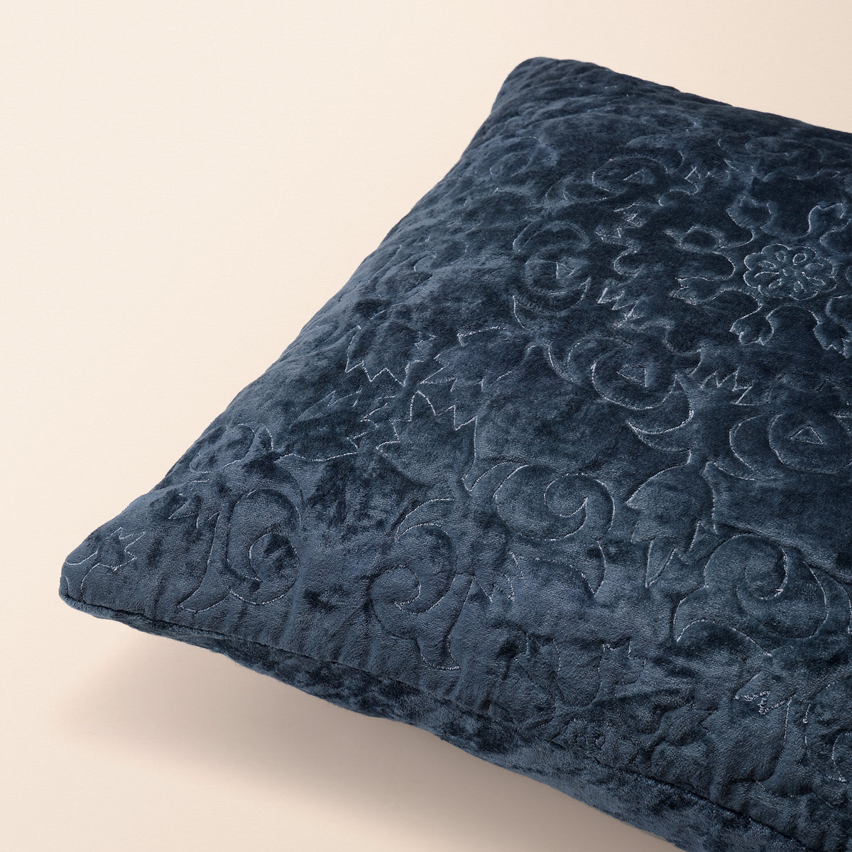 KASHN Oblong Cushion, Patchwork, 12 x 20 Inch, Blue, Persian Mosaic