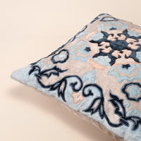 KASHI Square Cushion, Patchwork, 18 x 18 Inch, Blue, Persian Mosaic — thumbnail