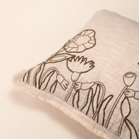 PEARL Square Cushion, Bead Work, 16 x 16 Inch, Chalk, TNT Beads — thumbnail
