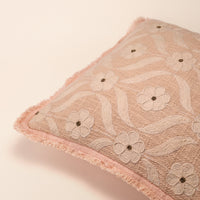 VERMILION Square Cushion, Bead Work, 18 x 18 Inch, Vermilion, TNT Beads — thumbnail