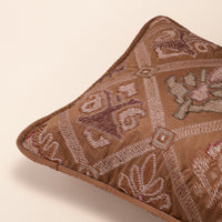 SAMBALPUR Oblong Cushion, Ikat, 12 x 20 Inch, Mocha, Ikat Weave — thumbnail