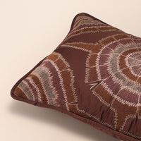 PUTTAPAKA Oblong Cushion, Ikat, 12 x 20 Inch, Mocha, Ikat Weave — thumbnail