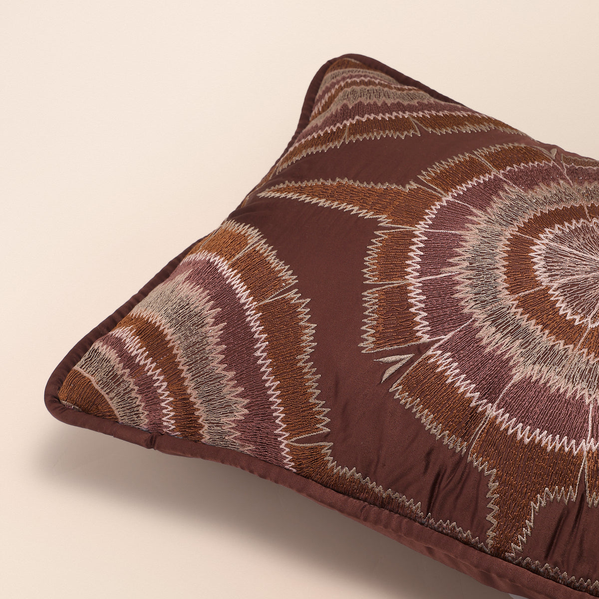 PUTTAPAKA Oblong Cushion, Ikat, 12 x 20 Inch, Mocha, Ikat Weave