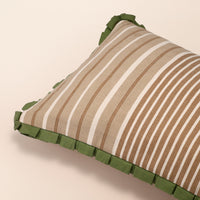 Stripe Screen Printed Oblong Cushion, Screen Print, 12 x 20 Inch, Ivory, Printed Stripes — thumbnail