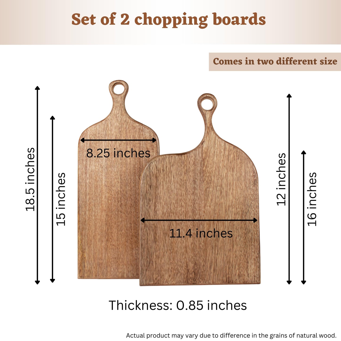 Wooden Chopping Boards Set of 2