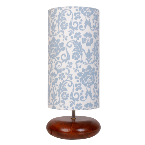 Mango Wood Table Lamp, English Country Fabric Shade - RIO Collection