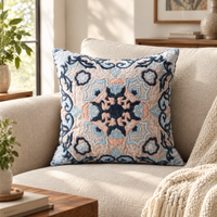 KASHI Square Cushion, Patchwork, Blue, Persian Mosaic — thumbnail