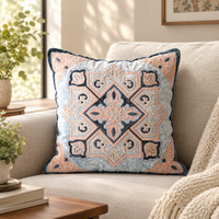 MINA Square Cushion, Patchwork, Blue, Persian Mosaic — thumbnail