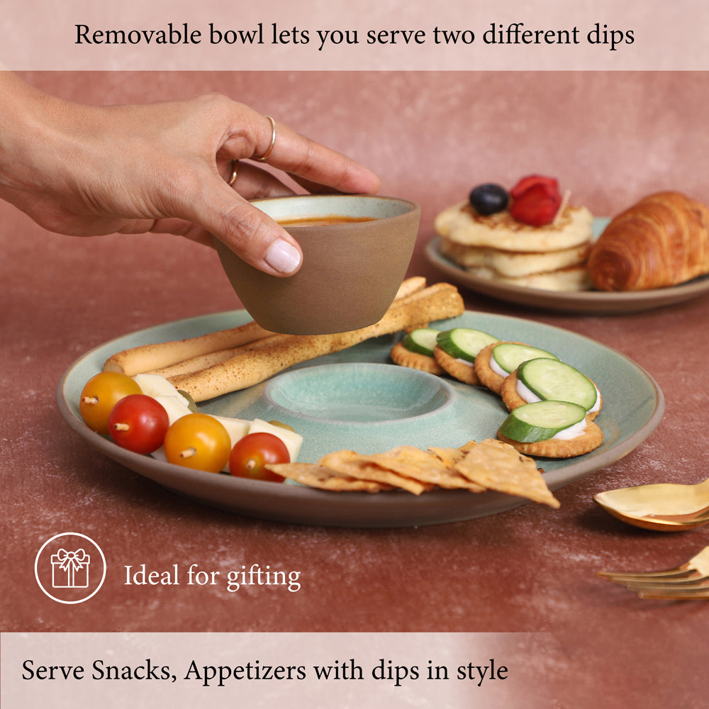 Removable bowl lets you serve two different dip