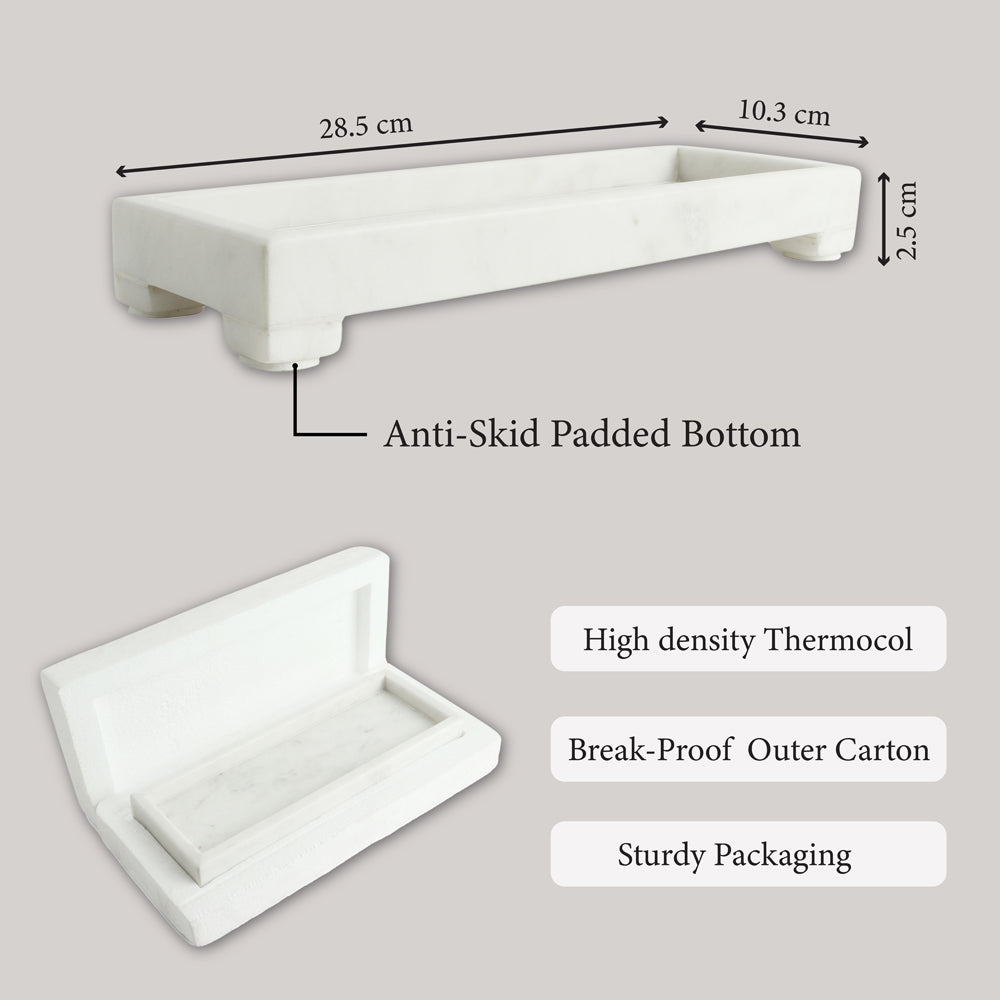 Handcrafted Marble Tray for Vanity, Bathroom & Home Decor
