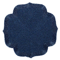 Moroccan Glass Beaded Placemat, Royal Blue, 14 inch — thumbnail