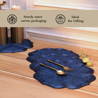 Moroccan Glass Beaded Placemat, Royal Blue, 14 inch — thumbnail