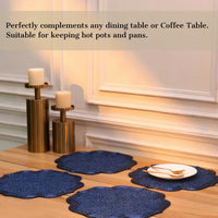 Moroccan Glass Beaded Placemat, Royal Blue, 14 inch — thumbnail