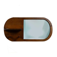 Wooden Floating Wall Shelf with Mirror — thumbnail