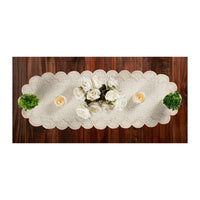Pearl & Glass Beaded Table Runner, Ivory — thumbnail