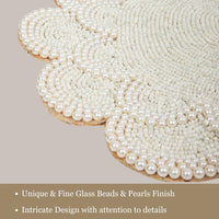 Pearl & Glass Beaded Table Runner, Ivory — thumbnail