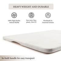 Large White Marble Pastry Board with Handles — thumbnail