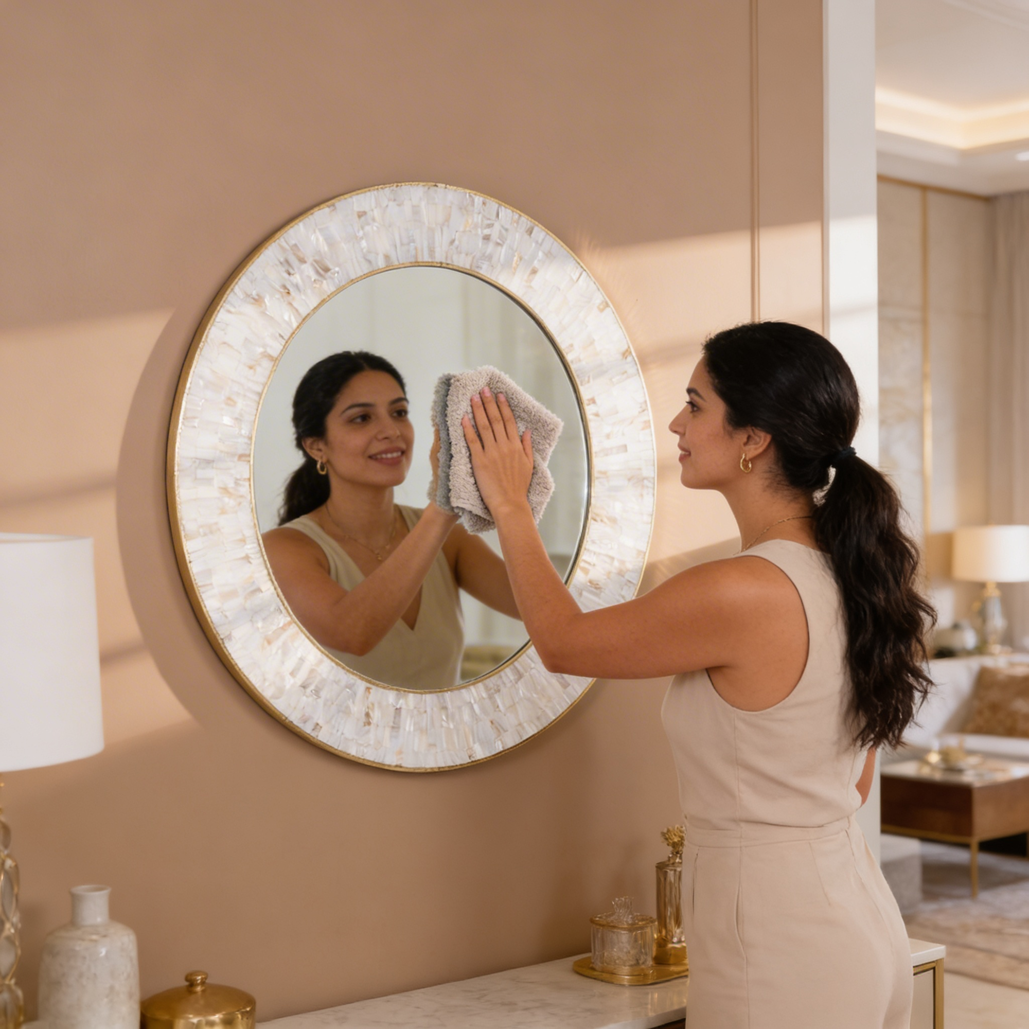 Mother-of-Pearl Inlay Mirror