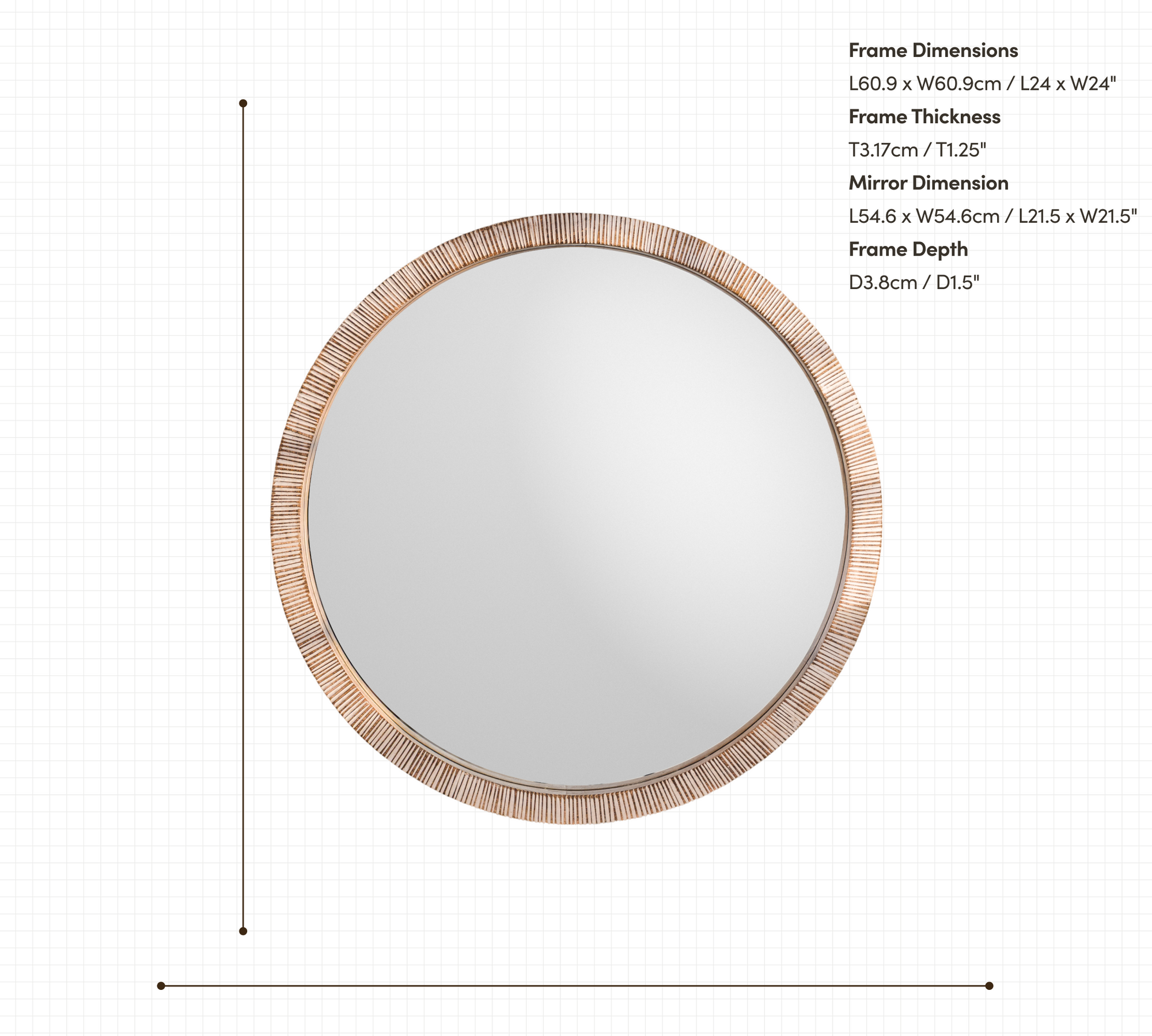 Ribbed Wood Mirror