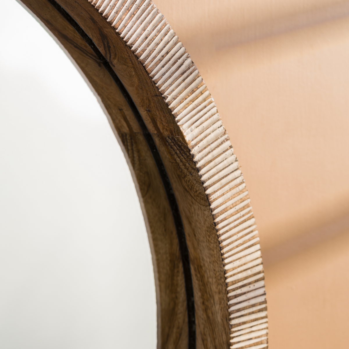 Ribbed Wood Mirror