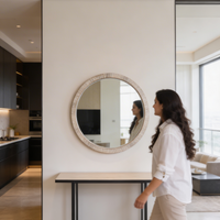 Ribbed Wood Mirror — thumbnail